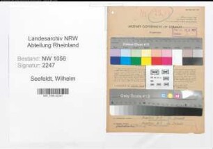 Entnazifizierung Wilhelm Seefeldt , geb. 13.08.1897 (Angestellter)