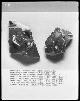 Fragment zweier arretinischer Gefäße (Terra Sigillata)