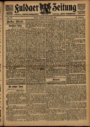 Erste Ausgabe vom Samstag, den 15. Juli 1905.