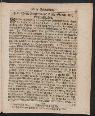 §. 13. Seine Gemüths- und Amts-Gaben, auch Geschicklichkeit