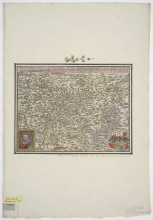 Karte vom Fränkischen Reichskreis, 1:670 000, Kupferstich, 1596