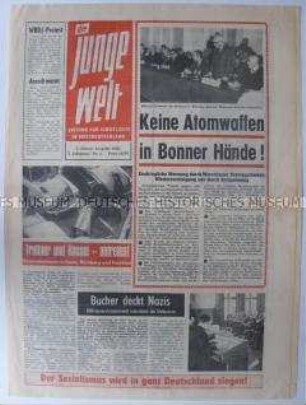 Propagandazeitung aus der DDR für die Jugend in der Bundesrepublik u.a. zum 800. Geburtstag der Stadt Leipzig