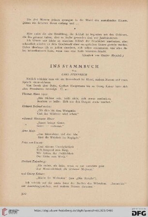 5: Ins Stammbuch