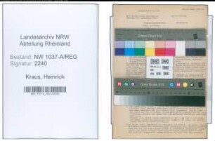 Entnazifizierung Heinrich Kraus , geb. 14.05.1903 (Techn.Angestellter)