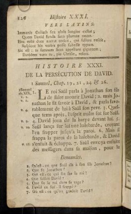 126-130, Histoire XXXI