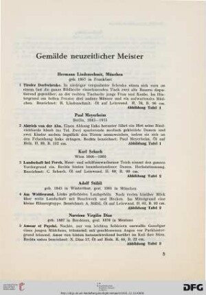 Gemälde neuzeitlicher Meister (Nr. 1-154)