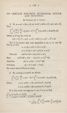On certain definte integrals, single and multiple.