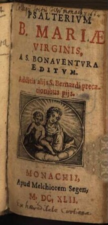 Psalterium honorem Beatae Mariae Virginis