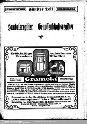 Fünfter Teil. Handelsregister - Genossenschaftsregister