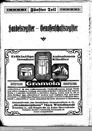Fünfter Teil. Handelsregister - Genossenschaftsregister