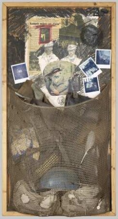 Materialcollage "Alles jubel(t) alles lacht der Scheißpütt wird heut dicht gemacht"