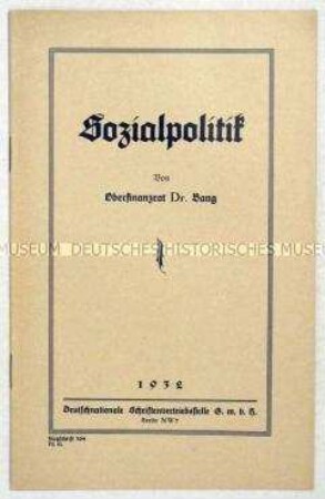Programmatische Schrift der DNVP zur Sozialpolitik
