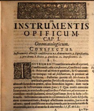 Adriani Beieri J. U. D. & ... prof. publ. De varii generis instrumentis cum maximè opificum : occasione tituli pandectarum de instructo vel instrumento legato XXXIII. 7 tractatio = Vom Handwerks-Zeuge