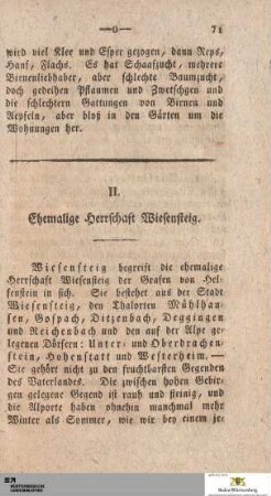 II. Ehemalige Herrschaft Wiesensteig