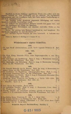 Antiquariats-Katalog ... von Friedrich Meyer, 2