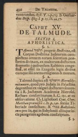 Sectio I. Aphoristica
