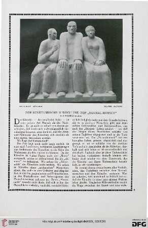 Der künstlerische Mensch und der "Normal-Mensch"