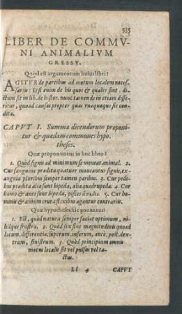 Liber De Communi Animalium Gressu.
