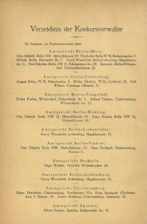 Verzeichnis der Konkursverwalter