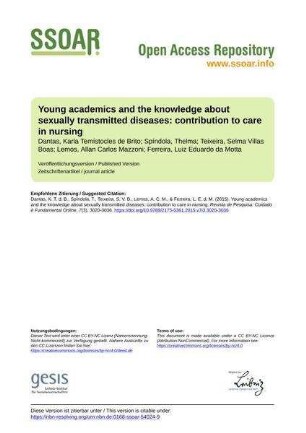 Young academics and the knowledge about sexually transmitted diseases: contribution to care in nursing