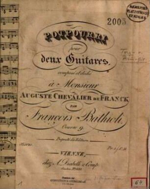 Potpourri pour deux guitares : oeuvre 9