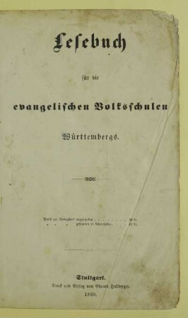 Lesebuch für die evangelischen Volksschulen Württembergs
