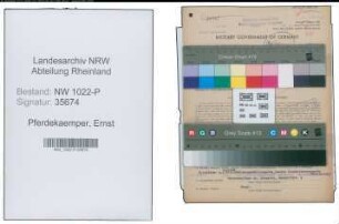 Entnazifizierung Ernst Pferdekaemper , geb. 03.06.1887 (Bahnbeamter)