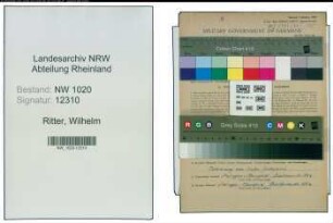 Entnazifizierung Wilhelm Ritter , geb. 31.08.1912 (Tankwart)