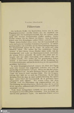 Vierter Abschnitt. Führertum