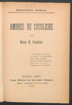 Amores de Cocoliche
