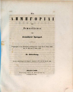 Die demegoriai des Demosthenes, 2