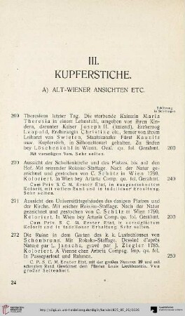 Alt-Wiener Ansichten Etc. (Nr. 269-285)