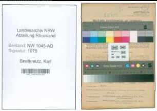 Entnazifizierung Karl Breitkreutz , geb. 28.07.1907 (Beamter)