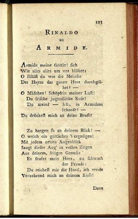 Rinaldo an Armide. - Sprachgebrauch.