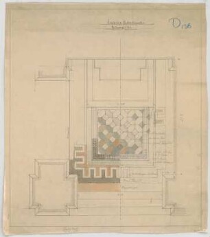 Thiersch, August ; München - Schwabing; Kath. Pfarrkirche St. Ursula - Seitenkapelle Ost (Grundriss)