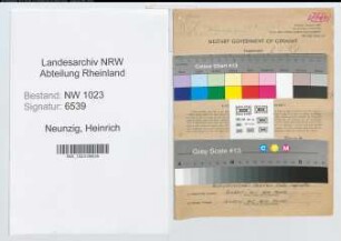 Entnazifizierung Heinrich Neunzig , geb. 24.11.1908 (Laborant)