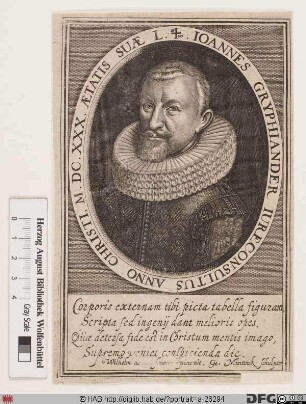 Bildnis Johann Gryphiander (eig. Griepenkerl)