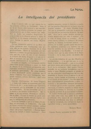 La inteligencia del presidente