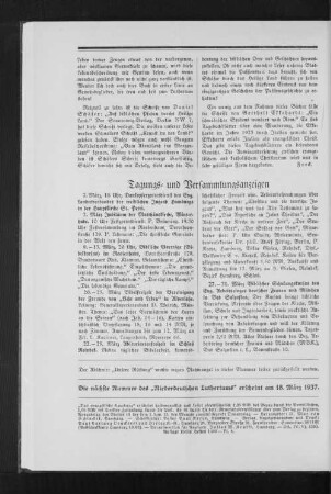 Tagungs- und Versammlungsanzeige