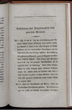 Erklärung der Kupfertafeln des zweiten Bandes.