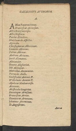 Catalogus Authorum.