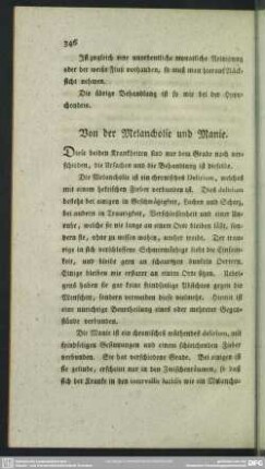 Von der Melancholie und Manie