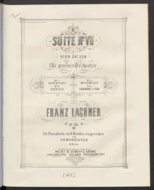 Suite No. VII in für Sätzen op. 190