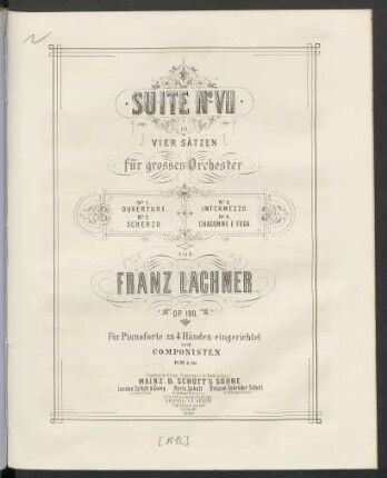 Suite No. VII in für Sätzen op. 190