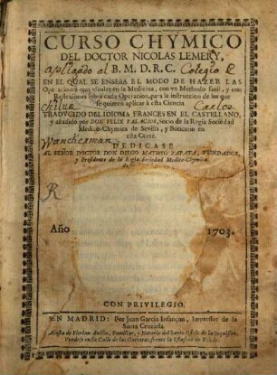 Curso chymico