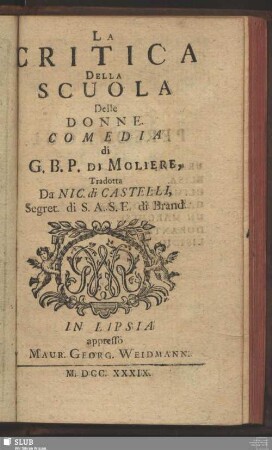 La Critica Della Scuola Delle Donne