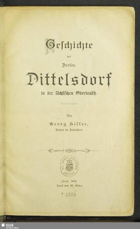 Geschichte des Dorfes Dittelsdorf in der sächsischen Oberlausitz