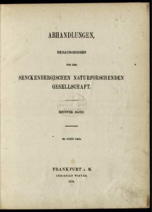 Abhandlungen der Senckenbergischen Naturforschenden Gesellschaft