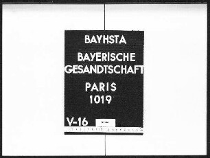 Die gegenseitige Übersendung der bayerischen, bzw. der französischen und belgischen Ordensstatuten