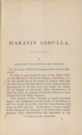 I. Abdulla's introduction and apology